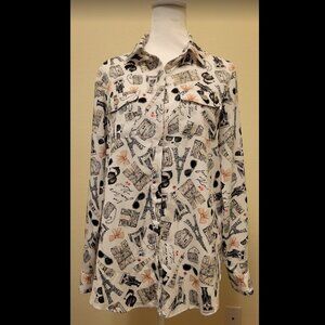 Women’s Karl Lagerfeld Paris Long-Sleeved Buttoned Shirt (size Small)